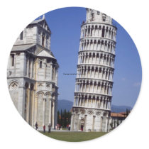 Famous inclined bell tower, the Leaning Tower of P Sticker