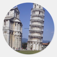 Famous inclined bell tower, the Leaning Tower of P Sticker