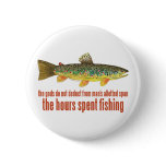 Famous Old Quote: "Hours Spent Fishing" buttons