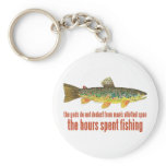 Famous Old Quote: "Hours Spent Fishing" keychains