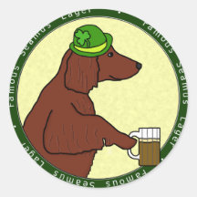 Famous Seamus Lager Irish Setter Sticker