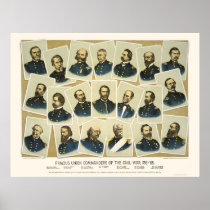 Famous Union Commanders 1884 Print