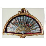 Fan, decorated with a scene of a fete greeting card