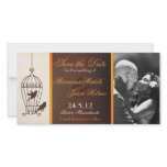 Fanciful Birdcage Autumn Orange Save the Date