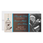Fanciful Birdcage Chocolate & Teal Save the Date