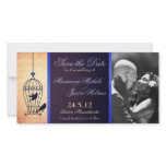 Fanciful Birdcage Photo Save the Date Blue Ribbon