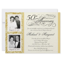Fancy 50th Anniversary Invitations - Large Size