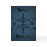 Fancy blue Gothic Birthday day to personalise cards