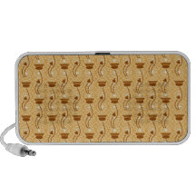 Fancy Brown Thistles Floral Pattern Portable Speakers