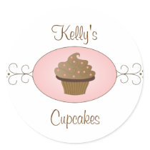 Fancy Cupcakes Round Stickers