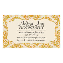 Fancy Damask Photography Business Card Template