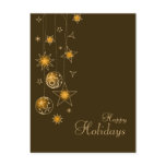 Fancy Elegant Gold Yellow Christmas Decorations Postcards