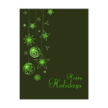 Fancy Elegant Green Christmas Decorations Post Cards