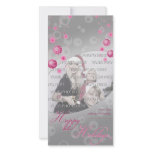 Fancy Elegant Pink Christmas Decorations photo cards