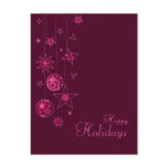 Fancy Elegant Pink Christmas Decorations postcards