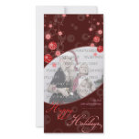 Fancy Elegant Red Christmas Decorations on Dark photo cards