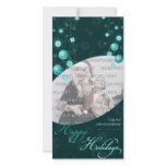 Fancy Elegant Turquoise Christmas Decorations on D photo cards