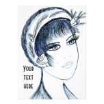 Fancy Flapper In Blues Personalized Announcement