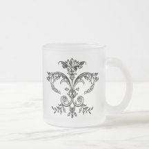 Fancy Fleurish BW Mugs