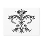 Fancy Fleurish BW postcards