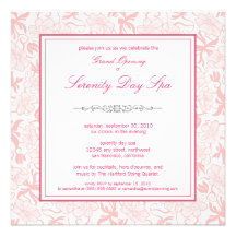 Fancy Floral Grand Opening Invitation (pink)