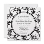 Fancy Floral Wedding Invitation (black/white)
