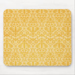 Fancy Gold Damask Pattern Mousepad
