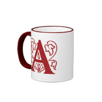 Fancy Letter A Mugs