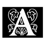 Fancy Letter A Post Card