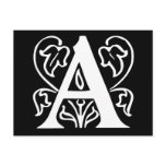 Fancy Letter A postcards