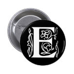 Fancy Letter E Pinback Buttons