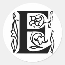 Fancy Letter E Sticker