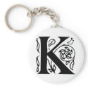 Fancy Letter K keychains