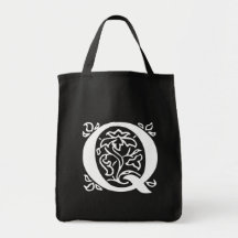 Fancy Letter Q Canvas Bags