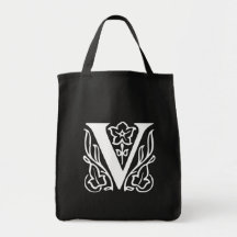 Fancy Letter V Canvas Bag