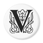 Fancy Letter V magnets