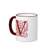 Fancy Letter V Coffee Mug