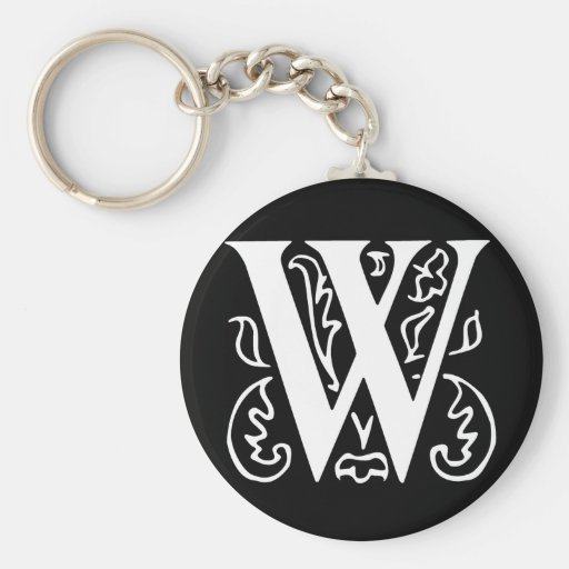 Fancy Letter W Keychain