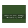 Fancy light green circles on green background post card