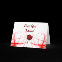 Fancy Love You Mum Mothers Day Card with Rose
