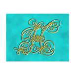 Fancy Monogram Letter H, Customise Colour postcards