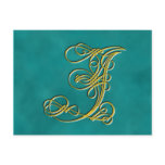 Fancy Monogram Letter J, Customise Colour postcards