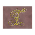 Fancy Monogram Letter T postcards
