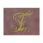 Fancy Monogram Letter T postcards