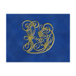 Fancy Monogram Letter V postcards