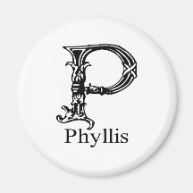 Fancy Monogram: Phyllis Fridge Magnets