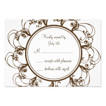 Fancy Monogram RSVP (chocolate) Personalized Invitation