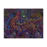 Fancy Neon Medieval Lion & Women's Fashion Collage Postcard