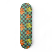 Fancy Octopus Chequered Pattern Skateboard