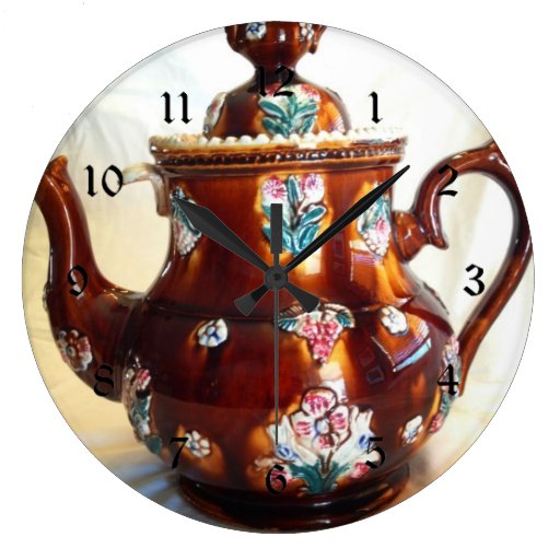 Fancy Ornate Antique English Teapot Coffee Pot Wall Clock Zazzle